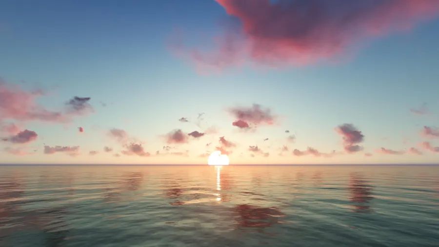Sunset over a calm ocean